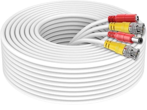 White wildHD 200ft camera cable BNC Video